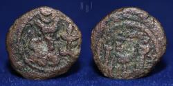 Ancient Coins - SASANIAN KINGDOM Vahram V (Varahran) 420-438, AE pashiz, 1.09g, 13mm, FINE TO VF & RR
