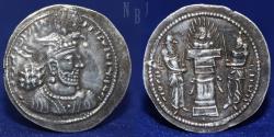 Ancient Coins - SASSANIAN EMPIRE. Hormazd II, 303-309 AD. AR Drachm. (3.93gm, 26mm)