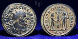 Ancient Coins - ROMAN: Diocletian. A.D. 284-305. Æ radiate fraction, 4.68gm, 23mm, Good F
