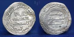 World Coins - ABBASID, temp. al-Saffah, Silver Dirham, Dimashq 135h, (A 211), 2.35gm, Good VF RR