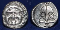 Ancient Coins - THRACE: Apollonia Pontika. Mid 4th century BC. AR Diobol, 2.78gm.