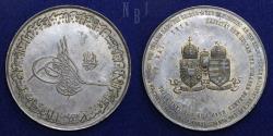 World Coins - TURKEY: 1918-DATED BRONZE. VISIT OF EMPEROR KARL I. Graded by NGC AU 58 BN. (65mm).