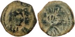 Ancient Coins - Aretas IV with shaqilat .9 BCE-40 CE. Year 4.