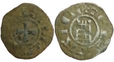 World Coins - Crusaders , Baldwin III (1143-1163). BI Denier R/ Tower of David
