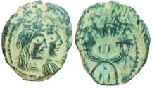 Ancient Coins - Aretas IV with shaqilat .9 BCE-40 CE. Year 4. Extremely rare