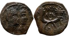 Ancient Coins - Aretas IV with shaqilat .9 BCE-40 CE. Year 4