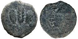 Ancient Coins - JUDAEA, Herodians. Agrippa I. 37-43 CE. AE Prutah .Jerusalem mint.