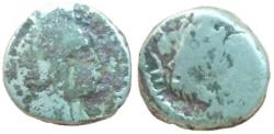 Ancient Coins - Aretas IV with shaqilat .9 BCE-40 CE. Year 48