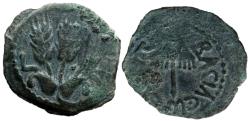 Ancient Coins - JUDAEA, Herodians. Agrippa I. 37-43 CE. AE Prutah .Jerusalem mint.