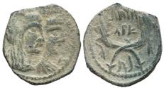 Ancient Coins - Aretas IV with shaqilat .9 BCE-40 CE. Year 4