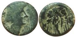 Ancient Coins - Aretas II or III,  Greek. Nabataea. Proto-Nabataean. over struck Ptolemaic coin.