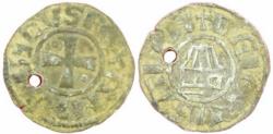 World Coins - Crusaders , Baldwin III (1143-1163). BI Denier R/ Tower of David