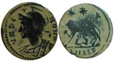 Ancient Coins - City Commemorative AE Follis. VRBS ROMA .