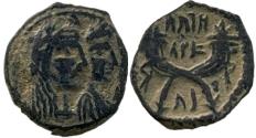 Ancient Coins - Aretas IV with shaqilat .9 BCE-40 CE.