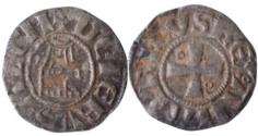 World Coins - Crusaders , Baldwin III (1143-1163). BI Denier R/ Tower of David