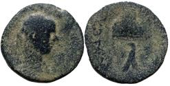 Ancient Coins - Samaria. Neapolis under Trebonianus Gallus (AD 251–253). AE 25mm, Mt. GERZIM