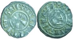 World Coins - Crusaders , Baldwin III (1143-1163). BI Denier R/ Tower of David