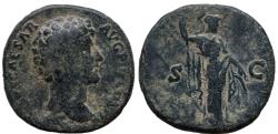 Ancient Coins - Marcus Aurelius, as Caesar, Æ As. Rome, AD 145-147.