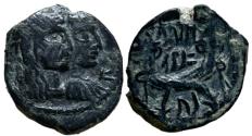 Ancient Coins - Aretas IV with shaqilat .9 BCE-40 CE.