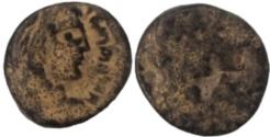 Ancient Coins - Aretas IV with shaqilat .9 BCE-40 CE. Silver