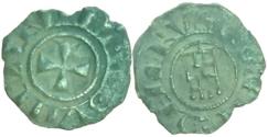World Coins - Crusaders , Baldwin III (1143-1163). BI Denier R/ Tower of David