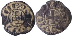 World Coins - Crusaders , Baldwin III (1143-1163). BI Denier R/ Tower of David