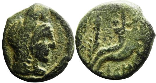 Ancient Coins - Aretas IV (9 BC - 18 AD) with his daughter  Phasaelis ( 1 of 2 type mentioned  in Nabataean coins book ) .... Unpublished