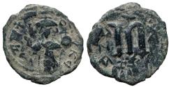 Ancient Coins - ARAB-BYZANTINE AE FALS. Double struck