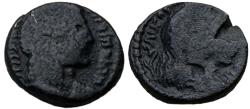 Ancient Coins - Aretas IV with shaqilat .9 BCE-40 CE. Year 35