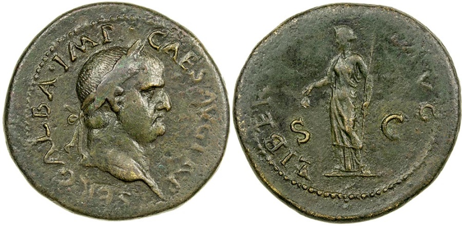 Galba, AD 68 to 69. AE sestertius. | Roman Imperial Coins