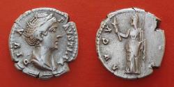 Ancient Coins - DIVA FAUSTINA AD 141 DENARIUS ROME