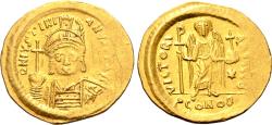 Ancient Coins - Justinian I AV Solidus. Constantinople, AD 527-565