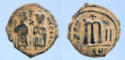 Ancient Coins - Phocas. 602-610. Æ Follis (25mm, 11,31 g). Theoupolis (Antioch) mint. Dated (603/4)