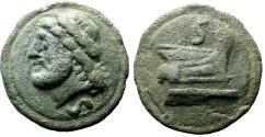 Ancient Coins - Aes Grave Anonymous Cast Æ Semis. Rome, circa 225-217 BC.