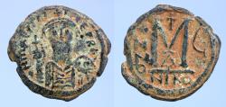 Ancient Coins - Maurice Tiberius AD 582-602. Dated RY 6= AD 587/8. Nikomedia Follis Æ 26mm., 10,57g. 