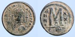 Ancient Coins - Iustinian AE Follis, Constantinopolis 527-565 AD