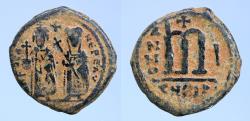 Ancient Coins - Phocas. 602-610. Æ Follis (25mm, 11,31 g). Theoupolis (Antioch) mint. Dated RY 1 (602/3)