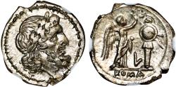Ancient Coins - ROMAN REPUBLIC. AR Victoriatus, Rome Mint, ca. 211-208 B.C. NGC AU.
