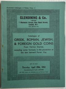Ancient Coins - Glendining & Co., Catalogue of Greek, Roman, Jewish & foreign gold coins. Including some formerly in the possession of the late Leonard Forrer.  London, 29th April, 1954.