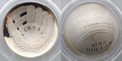Us Coins - 2014-P BASEBALL HALL OF FAME COMMEMORATIVE, Unique Curved Design, PCGS PR70DCAM