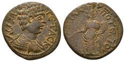 Ancient Coins - PROVINCIAL: Phrygia, Hadrianopolis-Sebaste, Geta, AD 198-209, AE (22.5mm, 5.32g), Tyche Reverse