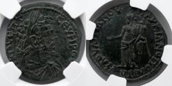 Ancient Coins - ROMAN PROVINCIAL: Moesia Inferior, Marcianopolis, Septimius Severus, AD 193-211, NGC Ch AU 5/5, 3/5, AE Tetrassarion (26mm, 10.05g)