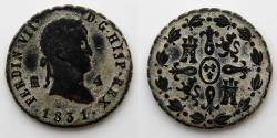 World Coins - SPAIN: 1831 Ferdinand VII, 4 Maravedis (25mm, 6.07g), KM 489