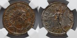 Ancient Coins - ROMAN EMPIRE: Maximian, AD 286-310, BI Aurelianianus, NGC Ch AU, Silvering, Ticinum Mint