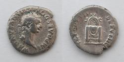 Ancient Coins - ROMAN EMPIRE: Domitian, AD 81-96, AR Denarius (18mm, 3.11g), Draped Throne with Globes