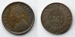 World Coins - INDIA: 1901 1/12 Anna