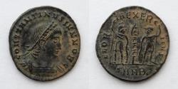 Ancient Coins - ROMAN EMPIRE: Constantine II, AD 316-337, AE Follis (16mm, 1.66g), Nicomedia Mint with SMNB Mintmark