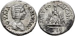 Ancient Coins - PROVINCIAL: Cappadocia,  Julia Domna, Augusta, AD 193-217, AR Drachm (18mm, 3.38g), Mount Argaeus  Reverse