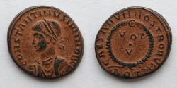 Ancient Coins - ROMAN EMPIRE: Constantine II, AD 316-337, AE Follis (19mm, 3.18g), VOT (Dot) V Reverse, Aquileia Mint