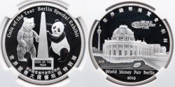 World Coins - CHINA: 2019 Panda Berlin Money Fair, First Day of Issue, NGC PF 70 UC, TOP POP! 1000 Minted